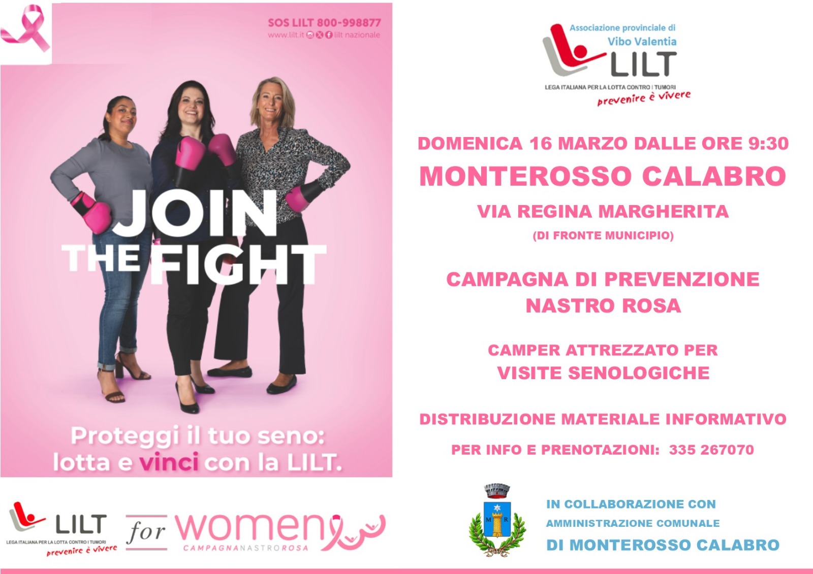 LA CAMPAGNA DI PREVENZIONE DELLA LEGA ITALIANA PER LA LOTTA AI TUMORI NEL 2025 PARTE DA MONTEROSSO CALABRO