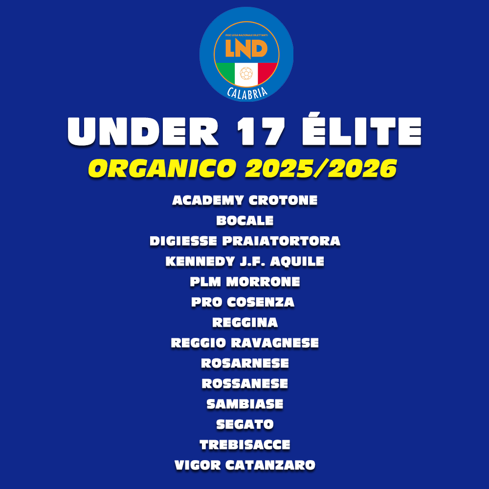 Ufficializzati gli organici dei campionati Under 17 Élite Piero Lo Guzzo, Under 16 Élite e Under 14 Élite